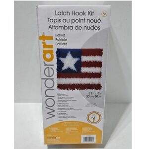 Wonderart Patriot American Flag Latch Hook Rug Kit 12x12 Inches New